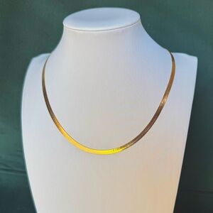 NWOT Classic Gold Herringbone Chain Necklace  – 18k PVD Gold